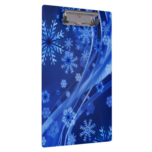 Blauwe wintersneeuwkerst klembord (Rechts)