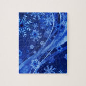 Blauwe wintersneeuwkerst legpuzzel (Verticaal)