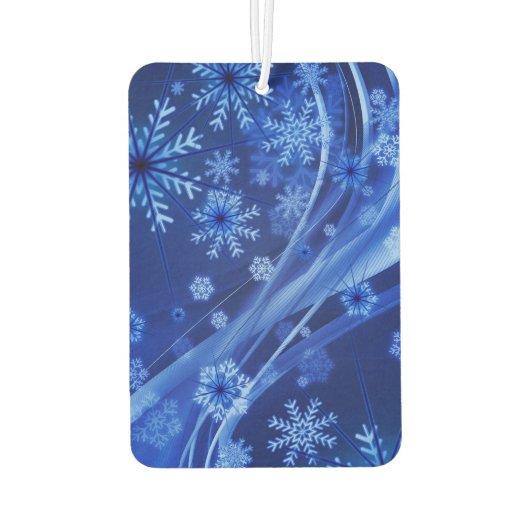 Blauwe wintersneeuwkerst luchtverfrisser (Achterkant)