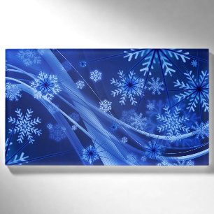 Blauwe wintersneeuwkerst naambadge