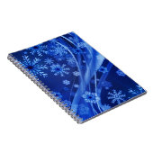 Blauwe wintersneeuwkerst notitieboek (Rechterzijde)