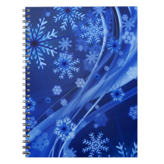 Blauwe wintersneeuwkerst notitieboek