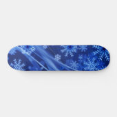 Blauwe wintersneeuwkerst persoonlijk skateboard (Horizontaal)