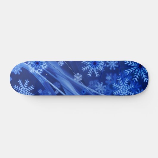 Blauwe wintersneeuwkerst persoonlijk skateboard (Horizontaal)