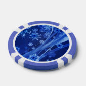 Blauwe wintersneeuwkerst pokerchips (Enkel)