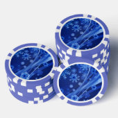 Blauwe wintersneeuwkerst pokerchips (Opstapeling)