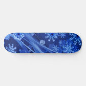 Blauwe wintersneeuwkerst skateboard (Horizontaal)