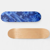Blauwe wintersneeuwkerst skateboard (Horizontaal)