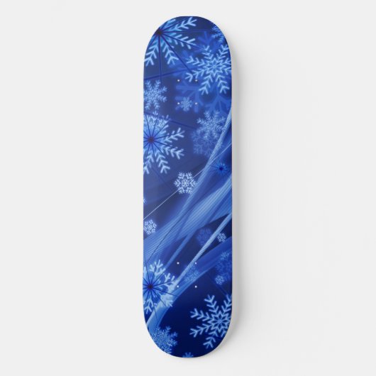Blauwe wintersneeuwkerst skateboard (Voorkant)
