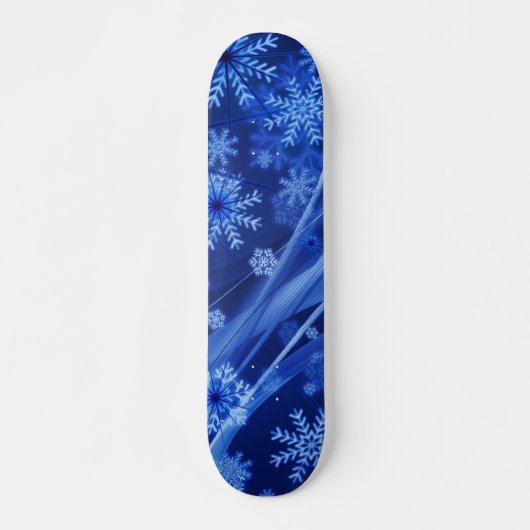 Blauwe wintersneeuwkerst skateboard (Voorkant)