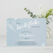 Blauwe wintersneeuwvlok Baby shower voor jongens Kaart (Staand voorkant)