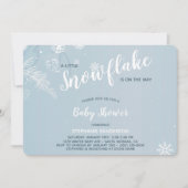 Blauwe wintersneeuwvlok Baby shower voor jongens Kaart (Voorkant)