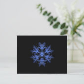  blauwe wintersneeuwvlok briefkaart (Staand voorkant)