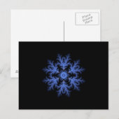  blauwe wintersneeuwvlok briefkaart (Voorkant / Achterkant)