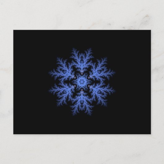  blauwe wintersneeuwvlok briefkaart (Voorkant)
