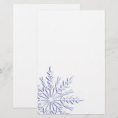 Blauwe wintersneeuwvlok op wit briefpapier (Voorkant / Achterkant)