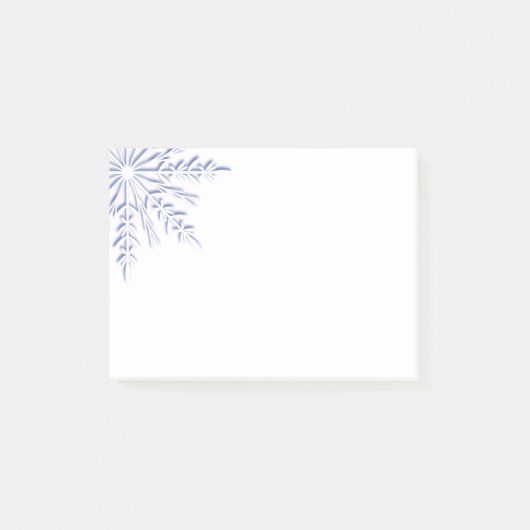 Blauwe wintersneeuwvlok op wit post-it® notes (Voorkant)