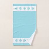 Blauwe wintersneeuwvlokken bad handdoek (Handdoek)