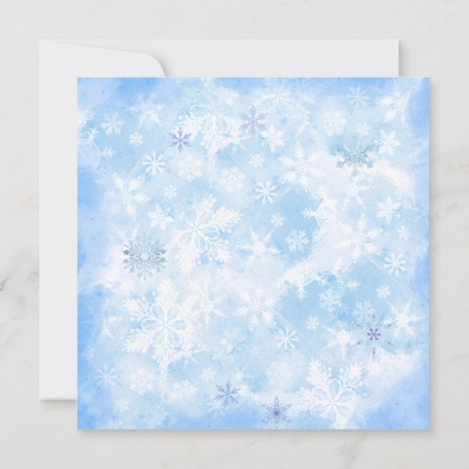 Blauwe wintersneeuwvlokken Bewaar de datum uitnodi Kaart (Achterkant)