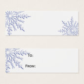 Blauwe wintersneeuwvlokken op witte Labels Mini Visitekaartjes (Voorkant /achterkant)