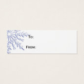 Blauwe wintersneeuwvlokken op witte Labels Mini Visitekaartjes (Achterkant)