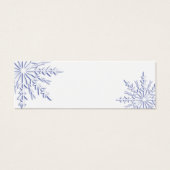 Blauwe wintersneeuwvlokken op witte Labels Mini Visitekaartjes (Voorkant)