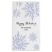 Blauwe wintersneeuwvlokken Prettige feestdagen Klein Cadeauzakje (Voorkant)