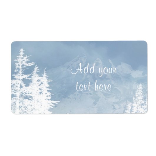 Blauwe wintersneeuwvlokken Winterblauwe Adresetike Etiket (Voorkant)