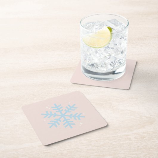  Blauwe Wintersnowflake Kerstmis Kartonnen Onderzetters (Insitu)