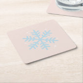  Blauwe Wintersnowflake Kerstmis Kartonnen Onderzetters (Schuin)