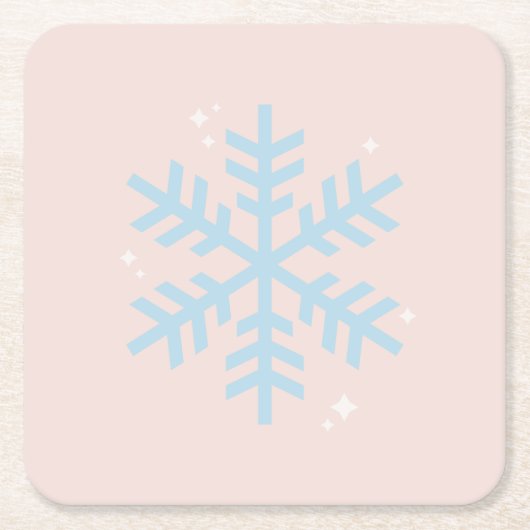  Blauwe Wintersnowflake Kerstmis Kartonnen Onderzetters (Voorkant)
