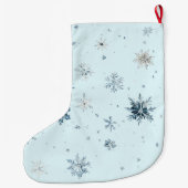 Blauwe Wintervlokken Grote Kerstsok (Achterkant)