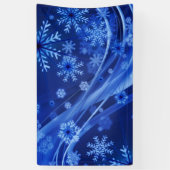 Blauwe Wintervlokken Kerstmis Spandoek (Verticaal)