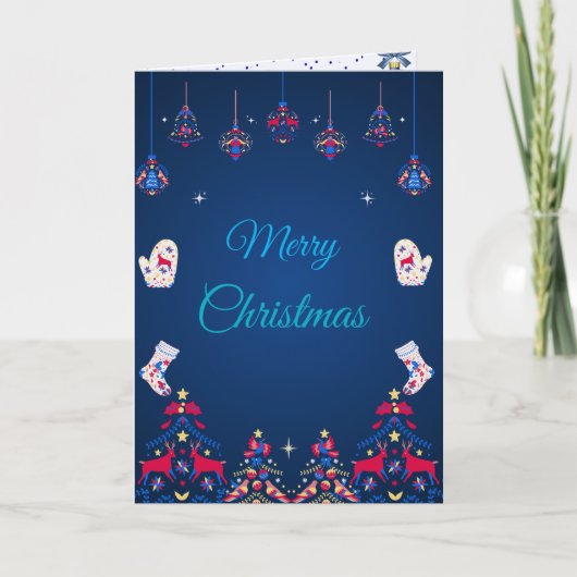 Blauwe winterwensen kaart (Voorkant)