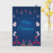 Blauwe winterwensen kaart (Gele Bloem)