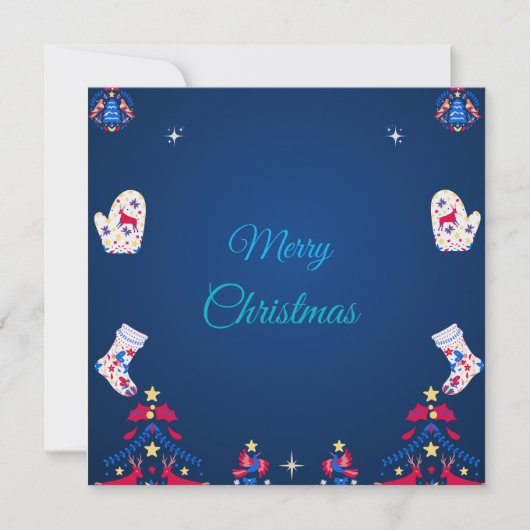 Blauwe winterwensen kaart (Voorkant)