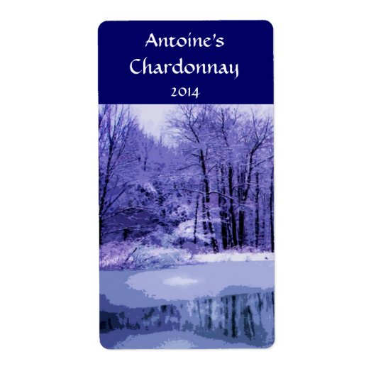 Blauwe winterwijn Bossen Etiket (Voorkant)