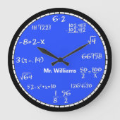 Blauwe Wiskunde vergelijkt aangepaste grote klok (Voorkant)