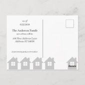 Blauwe Wit en Grijs bewegen wij Vliegend Huis Briefkaart (Achterkant)