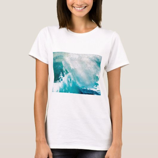 BLAUWE WIT-ZEE WAVT IN HET STORM T-SHIRT (Voorkant)