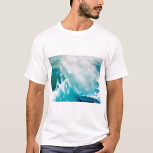 BLAUWE WIT-ZEE WAVT IN HET STORM T-SHIRT