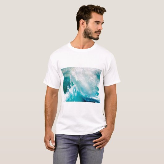 BLAUWE WIT-ZEE WAVT IN HET STORM T-SHIRT (Voorkant volledig)