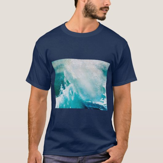 BLAUWE WIT-ZEE WAVT IN HET STORM T-SHIRT (Voorkant)