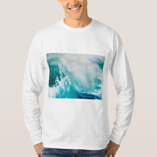 BLAUWE WIT-ZEE WAVT IN HET STORM T-SHIRT (Voorkant)