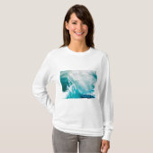 BLAUWE WIT-ZEE WAVT IN HET STORM T-SHIRT (Voorkant volledig)
