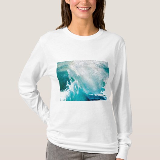 BLAUWE WIT-ZEE WAVT IN HET STORM T-SHIRT (Voorkant)