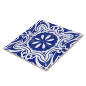 Blauwe witte Abstracte Floral uit de Middellandse  Tegeltje (Zijkant)