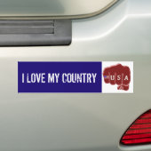 blauwe witte Amerikaanse vuistslag en Tattoo Ameri Bumpersticker (Op auto)