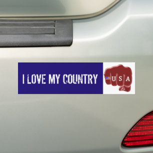 blauwe witte Amerikaanse vuistslag en Tattoo Ameri Bumpersticker