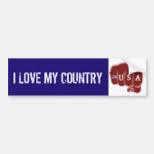 blauwe witte Amerikaanse vuistslag en Tattoo Ameri Bumpersticker (Voorkant)